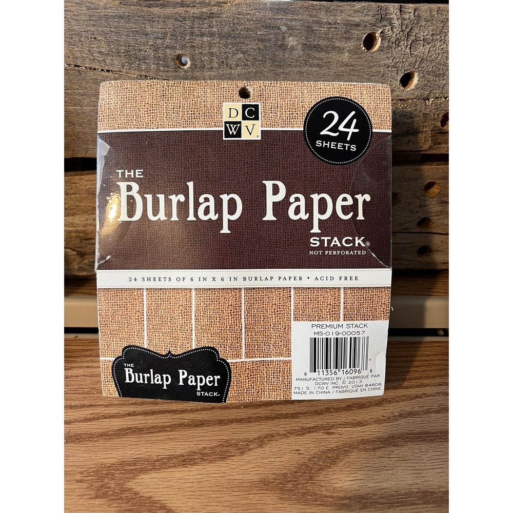 DCWV -  THE BURLAP PAPER STACK  Acid Free 6x6 Paper Pad - 24 Sheets Crafting